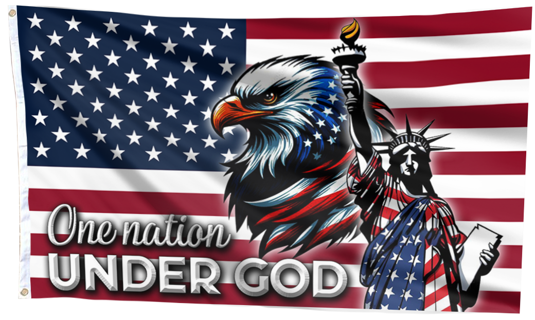 US Eagle Cross Freedom One Nation Under God Flag