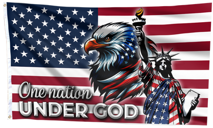 US Eagle Cross Freedom One Nation Under God Flag