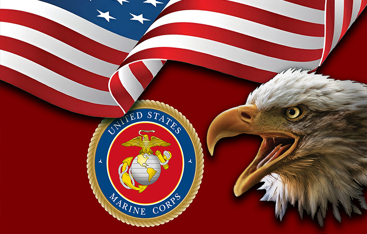 Patriotic USMC Eagle Flag