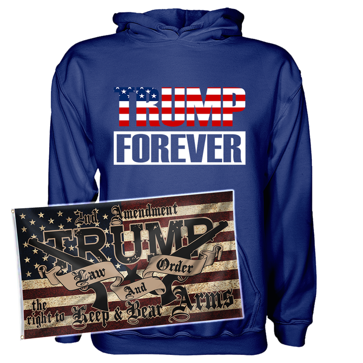 Trump Forever Hoodie + 3x5' Trump LNO Flag