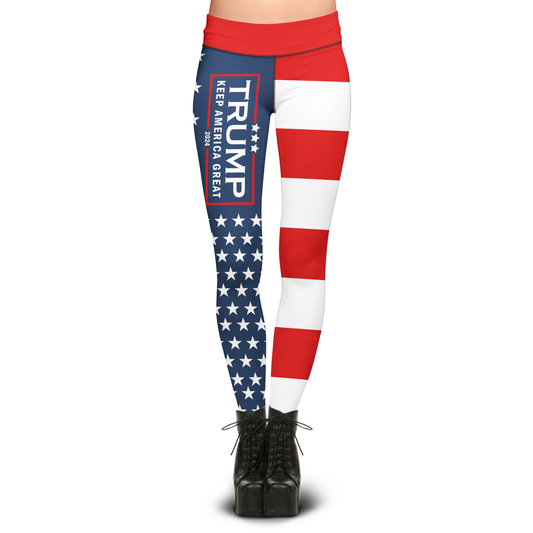 Pre-Release Trump Keep America Great 2024 USA Flag - Sublimation Leggings