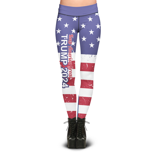 Pre-Release Keep America Great Trump 2024 USA Colors - Sublimation Leggings