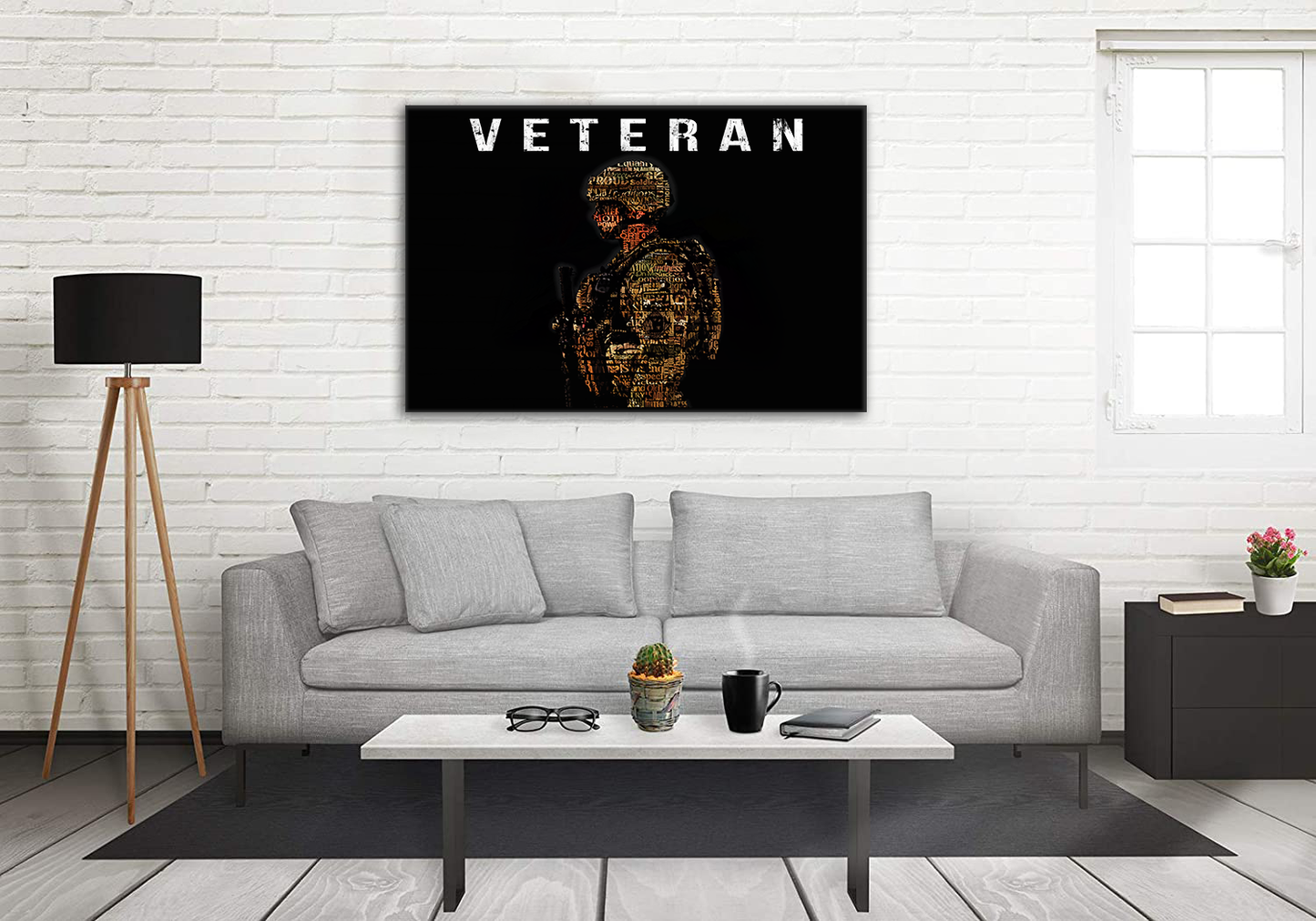 USA Veteran Deluxe Landscape Canvas 1.5in Frame