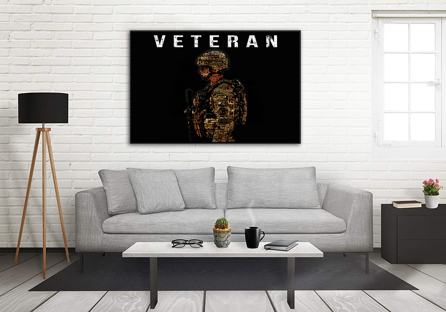 USA Veteran Deluxe Landscape Canvas 1.5in Frame