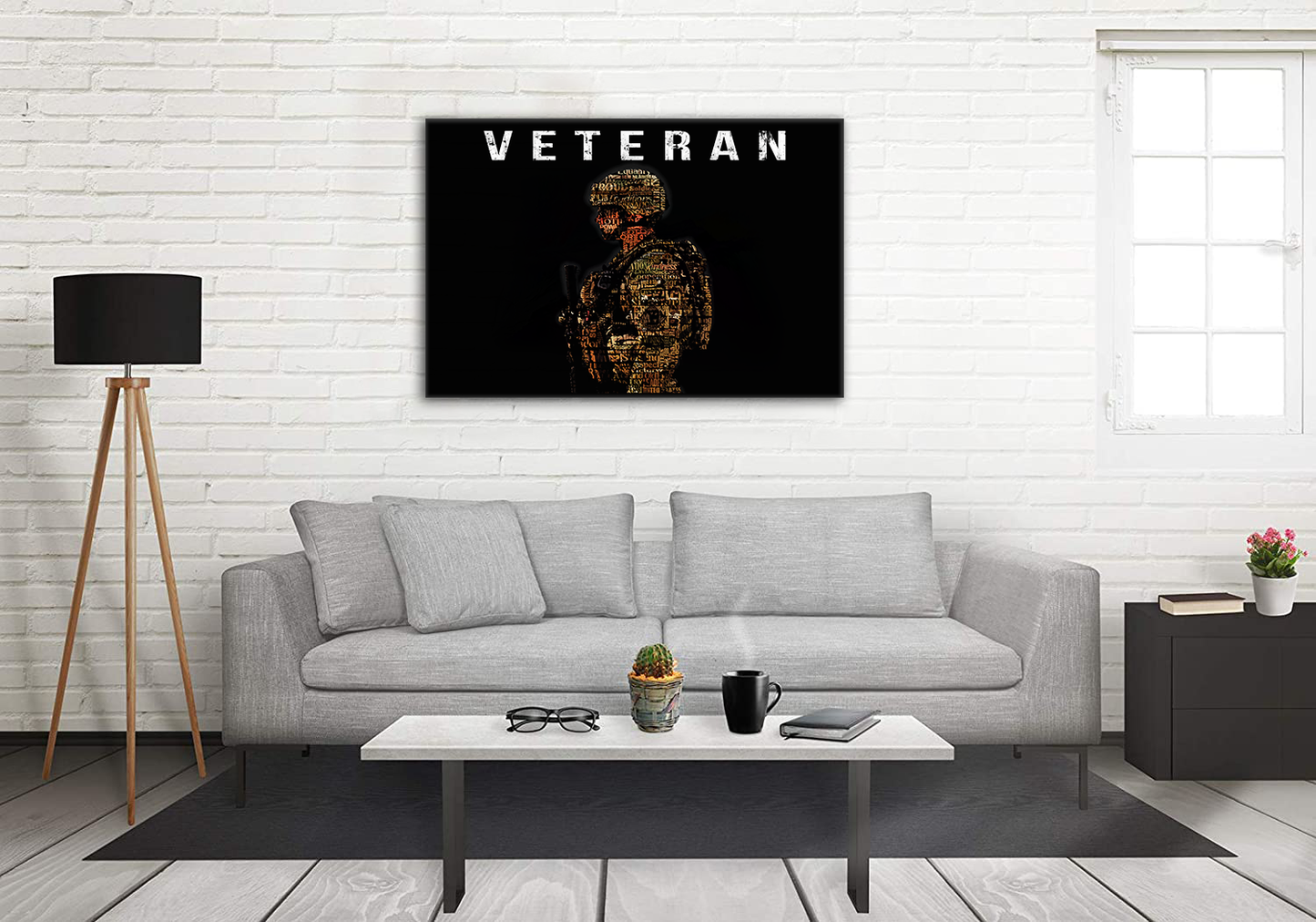 USA Veteran Deluxe Landscape Canvas 1.5in Frame