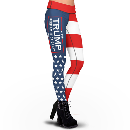 Pre-Release Trump Keep America Great 2024 USA Flag - Sublimation Leggings