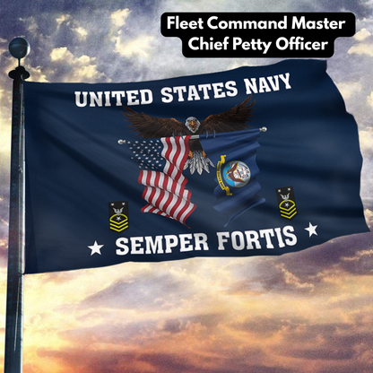 United States Navy Eagle Semper Fortis - Fleet Command Master Chief Petty Officer Flag