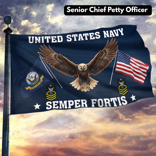 US Navy Eagle Semper Fortis - Senior Chief Petty Officer Flag