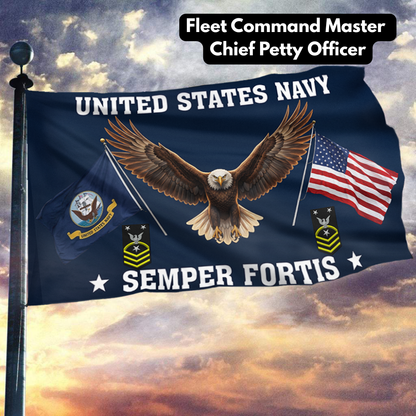 US Navy Eagle Semper Fortis - Fleet Command Master Chief Petty Officer Flag