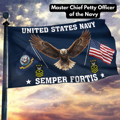 US Navy Eagle Semper Fortis - Master Chief Petty Officer of the Navy Flag