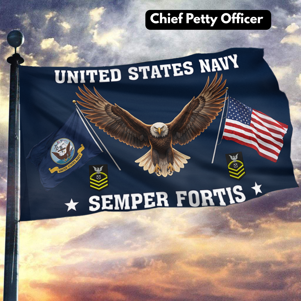 US Navy Eagle Semper Fortis - Chief Petty Officer Flag