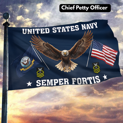 US Navy Eagle Semper Fortis - Chief Petty Officer Flag