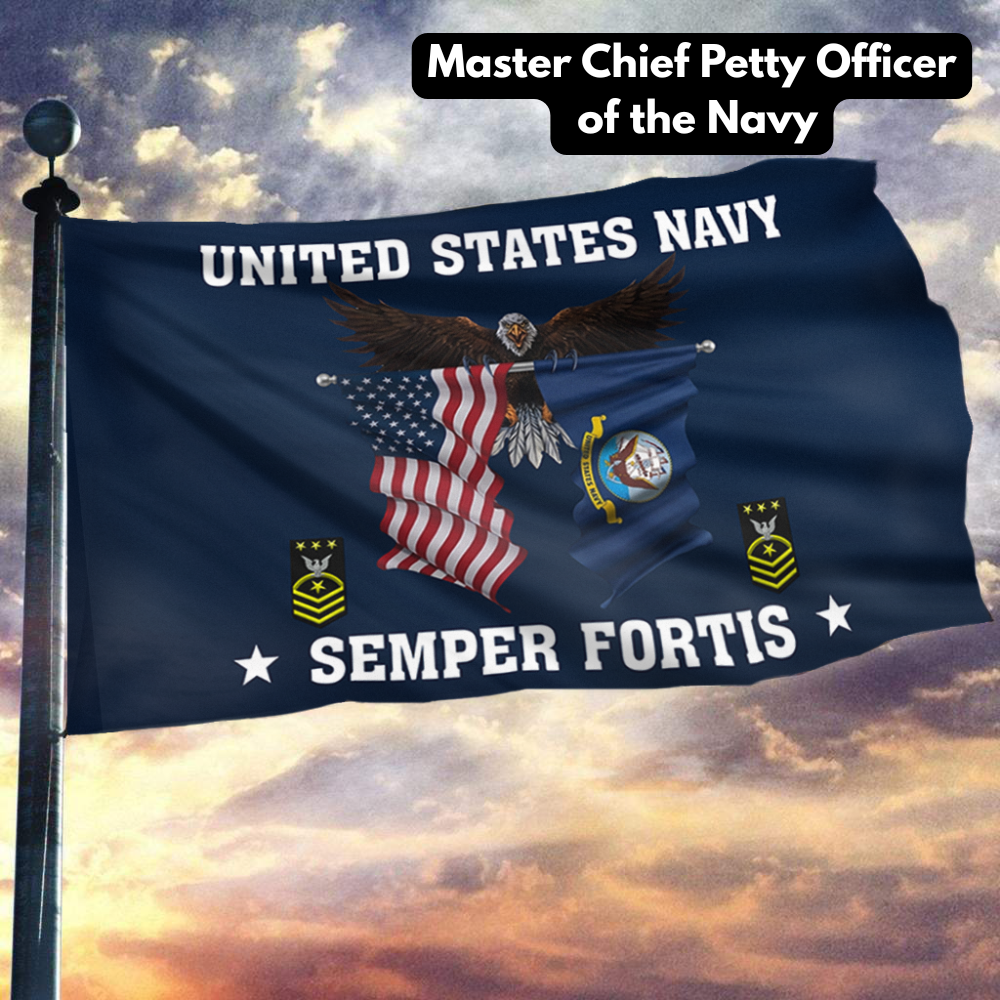 United States Navy Eagle Semper Fortis - Master Chief Petty Officer of the Navy Flag