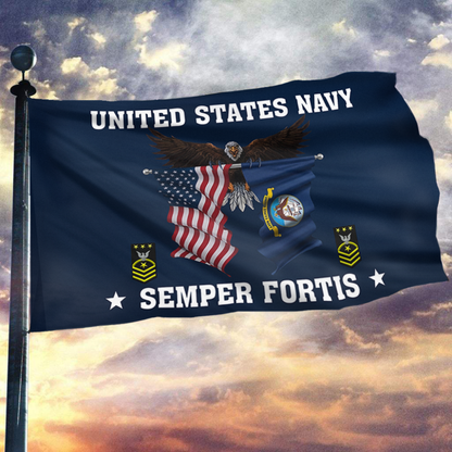 United States Navy Eagle Semper Fortis - Master Chief Petty Officer of the Navy Flag