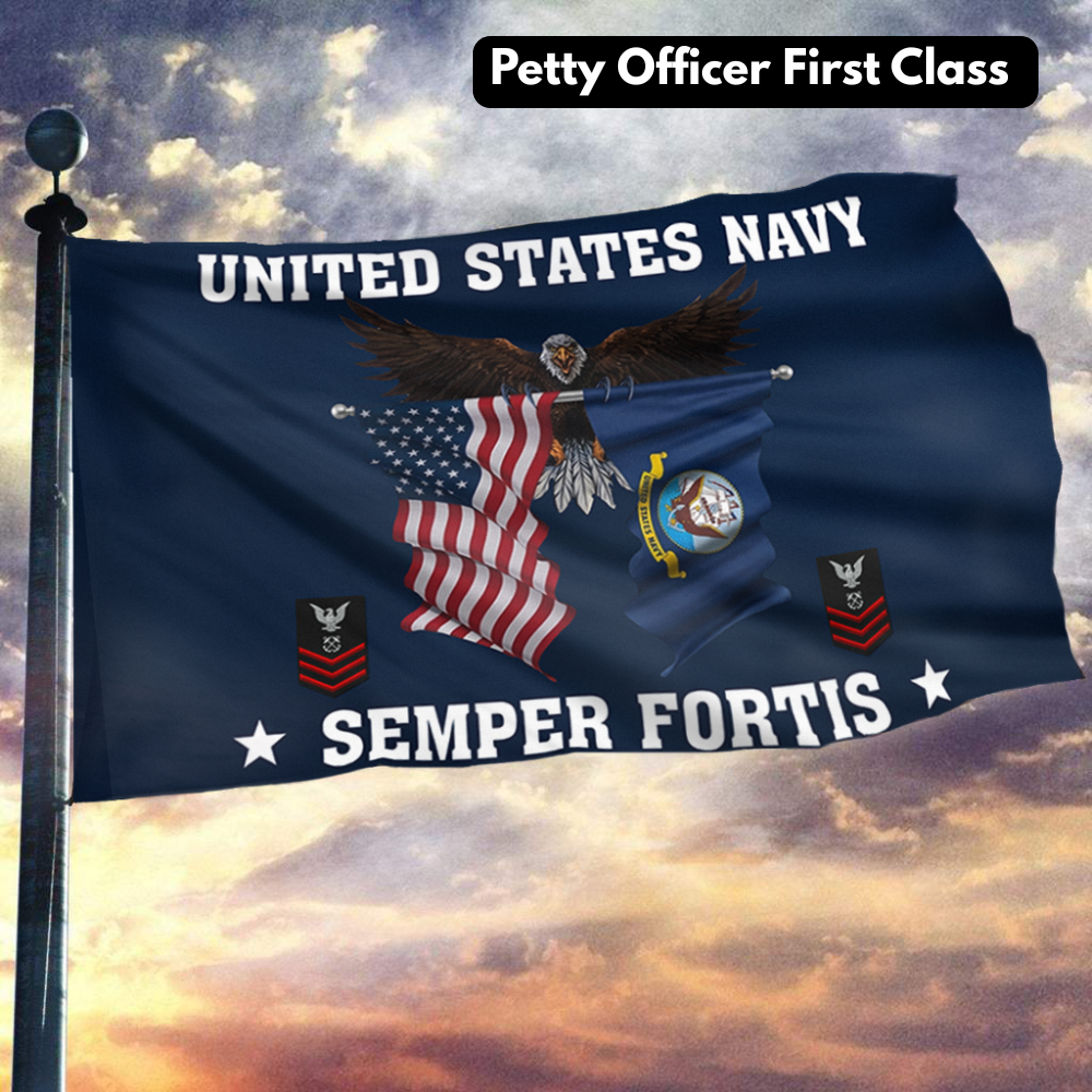United States Navy Eagle Semper Fortis - Petty Officer First Class Flag
