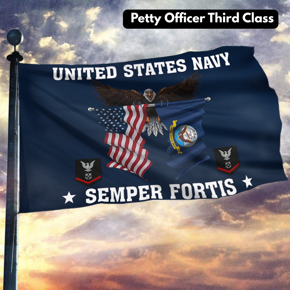 United States Navy Eagle Semper Fortis - Petty Officer Third Class Flag