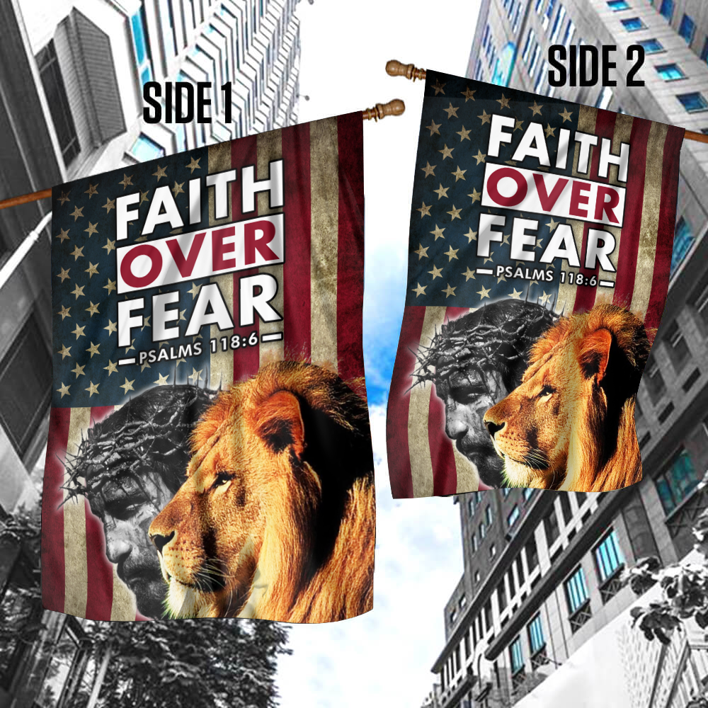 Faith Over Fear House Flag