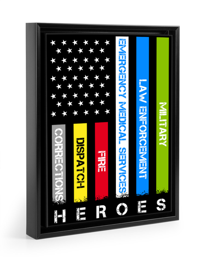 Heroes First Responder Deluxe Portrait Canvas 1.5in Frame