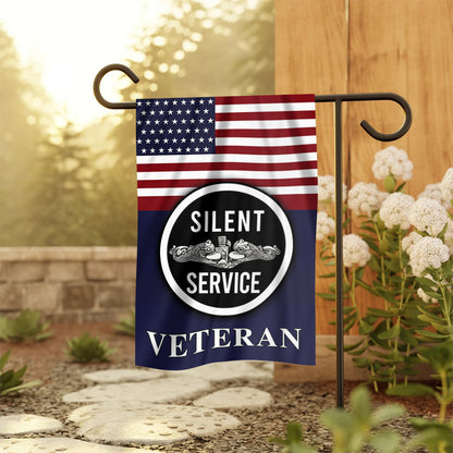 Silent Service Silver Garden Flag