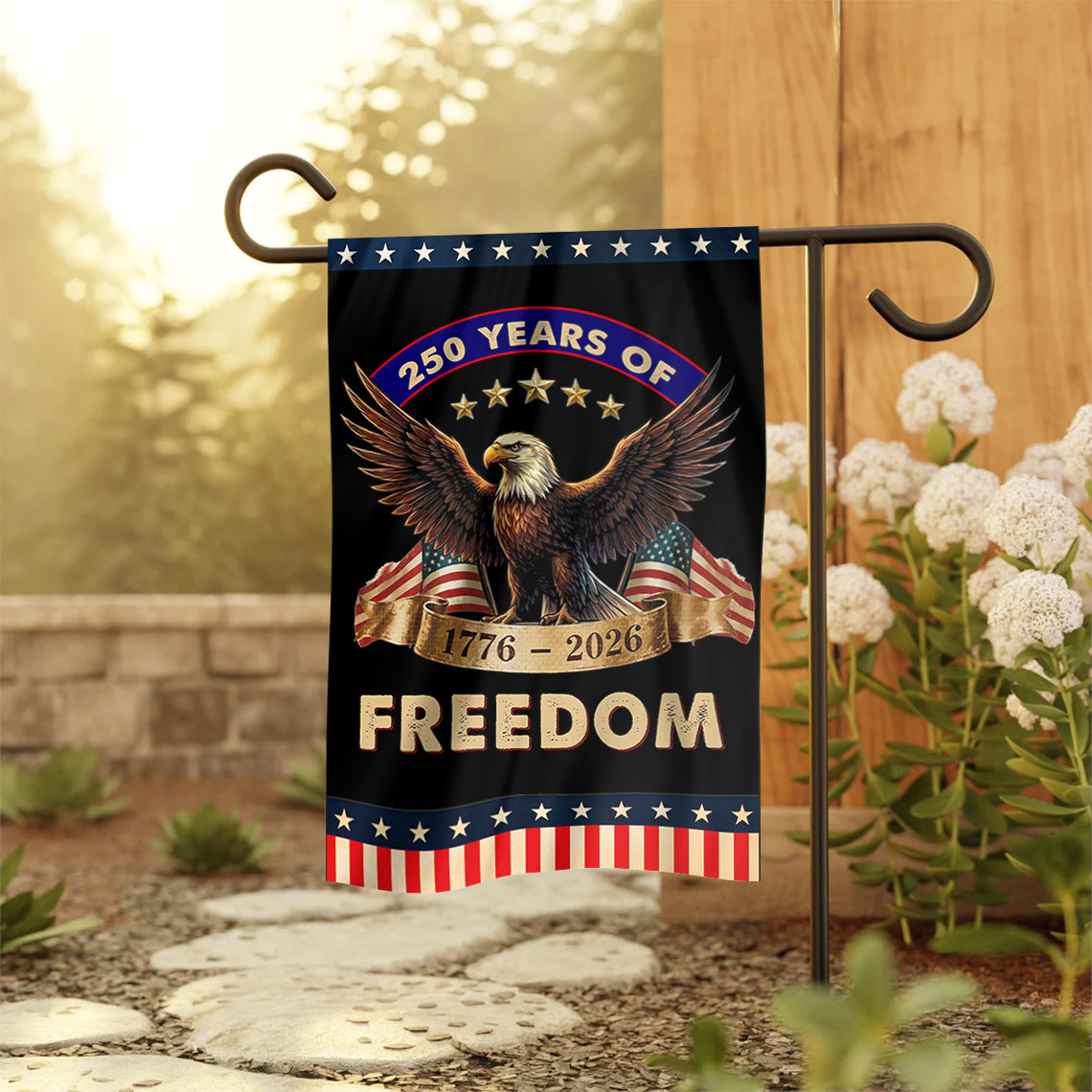 250 Years of Freedom Garden Flag
