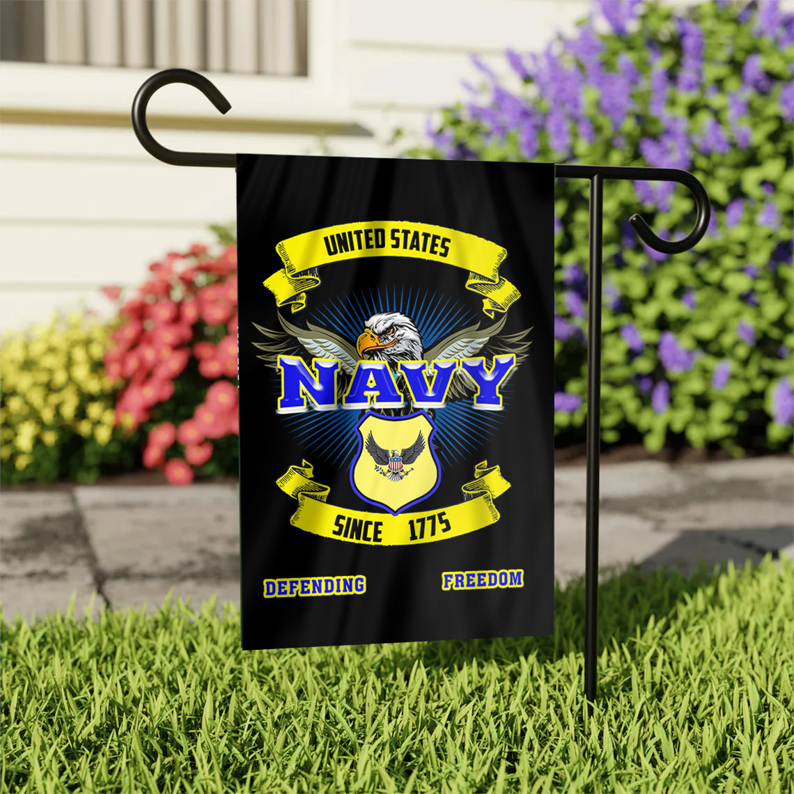 Navy Defending Freedom Garden Flag