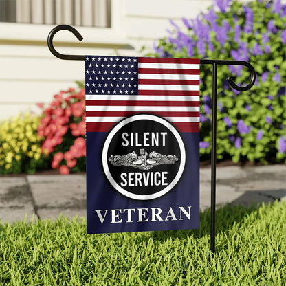 Silent Service Silver Garden Flag