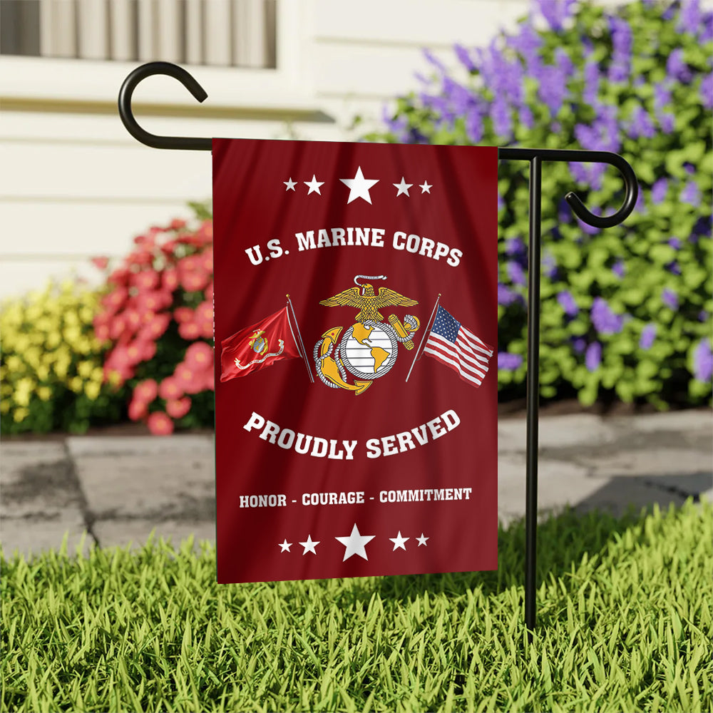 U.S. Marine Corps - Proudly Served Garden Flag