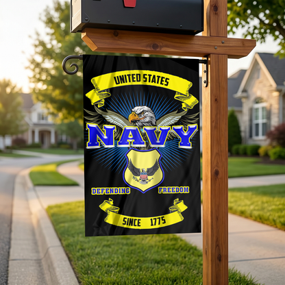 Navy Garden Flag