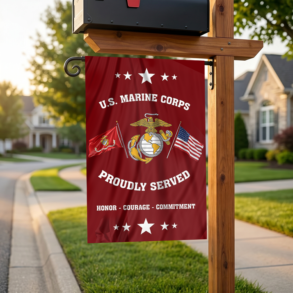 U.S. Marine Corps - Proudly Served Garden Flag