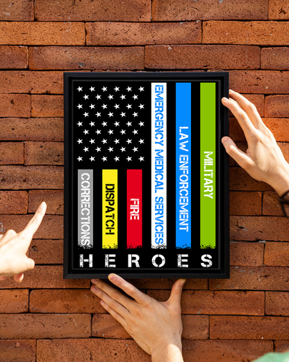 Heroes First Responder Deluxe Portrait Canvas 1.5in Frame