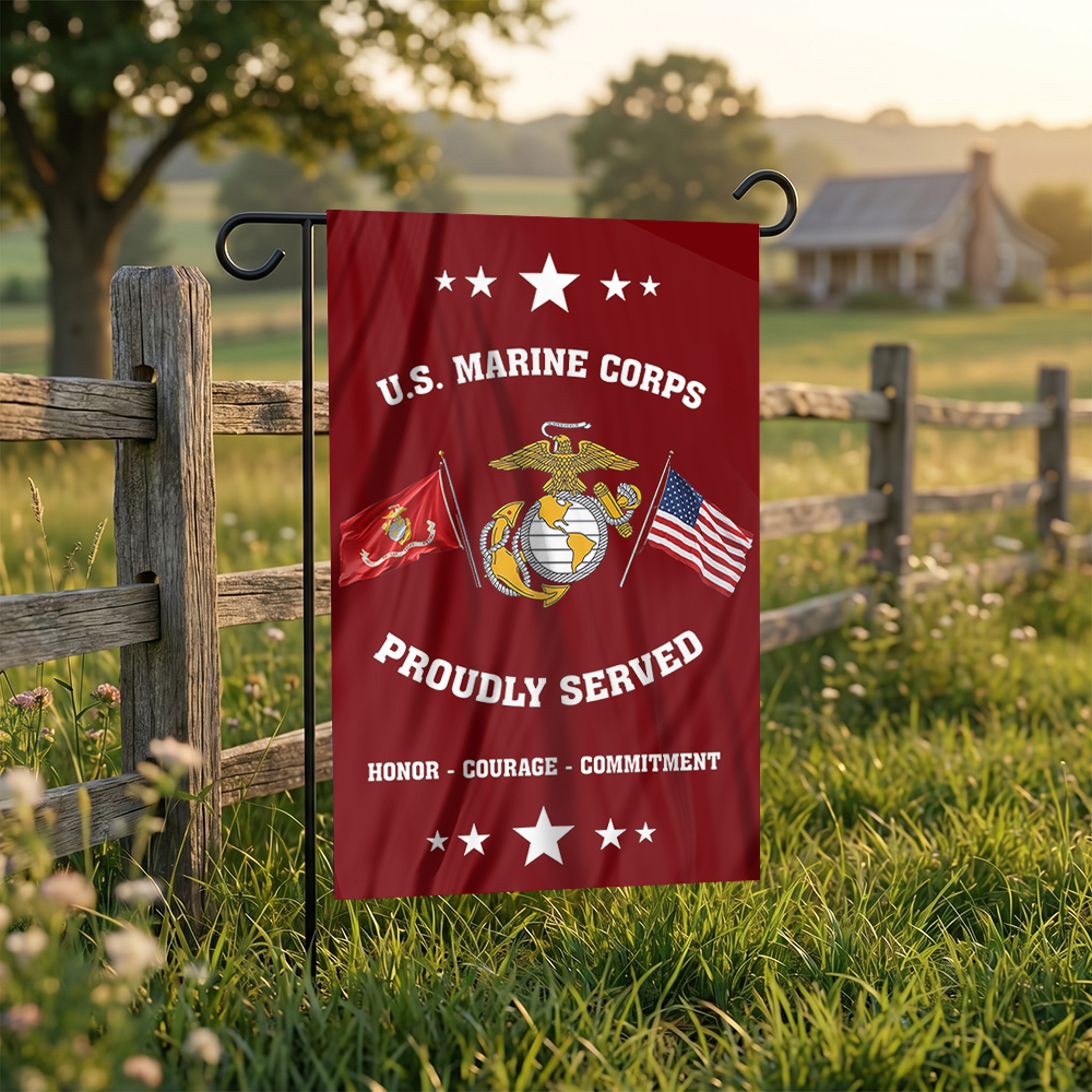 U.S. Marine Corps - Proudly Served Garden Flag