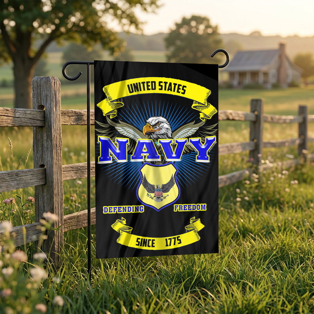 Navy Garden Flag