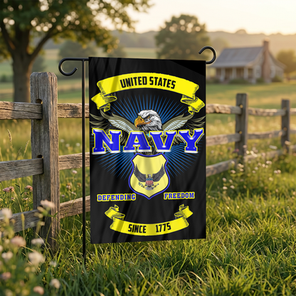 Navy Garden Flag