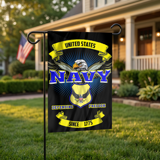 Navy Garden Flag