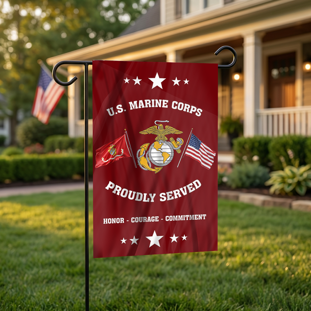 U.S. Marine Corps - Proudly Served Garden Flag