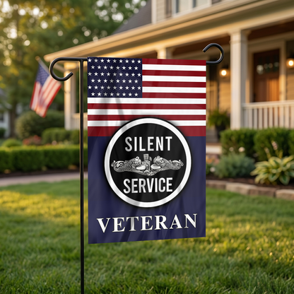 Silent Service Silver Garden Flag