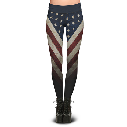 USA Flag - American Grunge Leggings