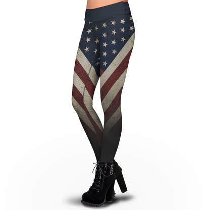 USA Flag - American Grunge Leggings