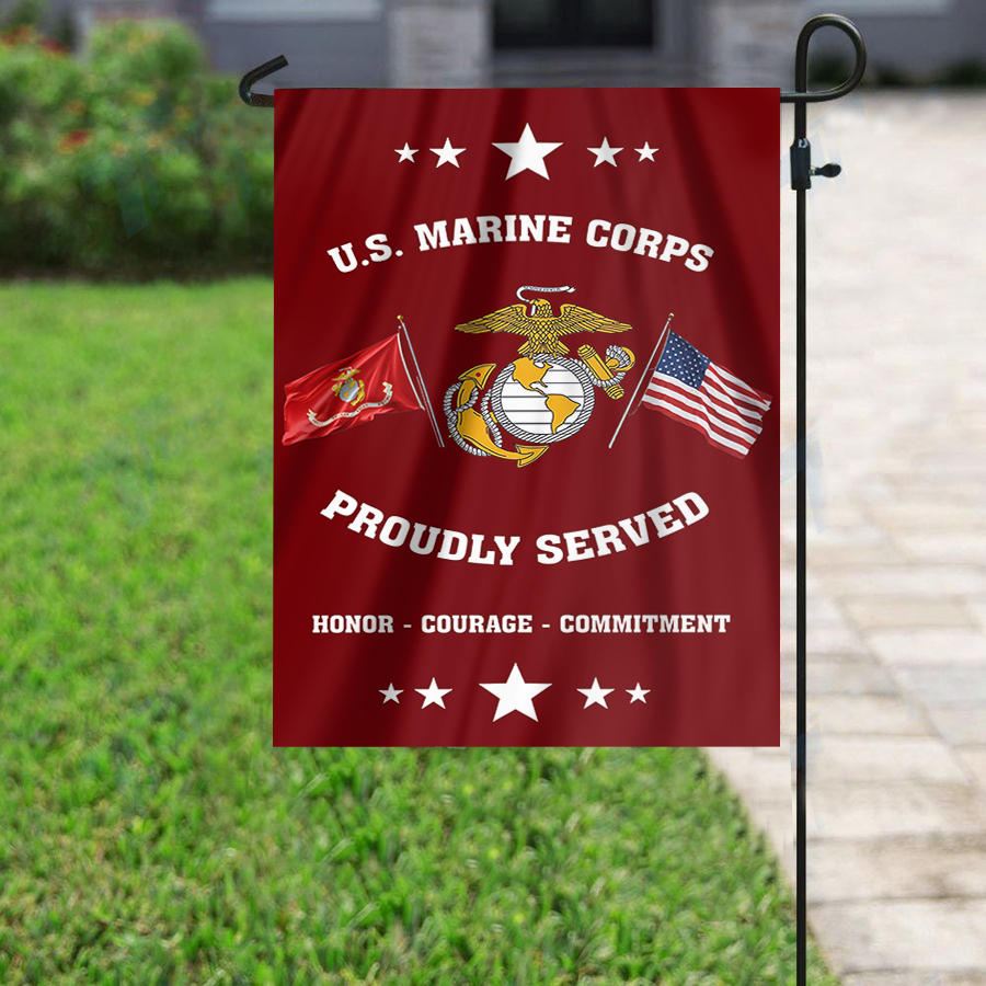 U.S. Marine Corps - Proudly Served Garden Flag