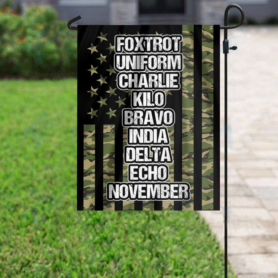 Foxtrot Uniform Charlie Kilo Phonetics House Flag