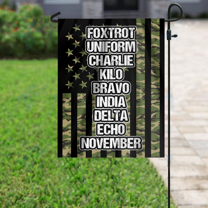 Foxtrot Uniform Charlie Kilo Phonetics House Flag