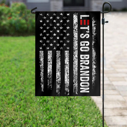 Let's Go Brandon Black and White USA House Flag