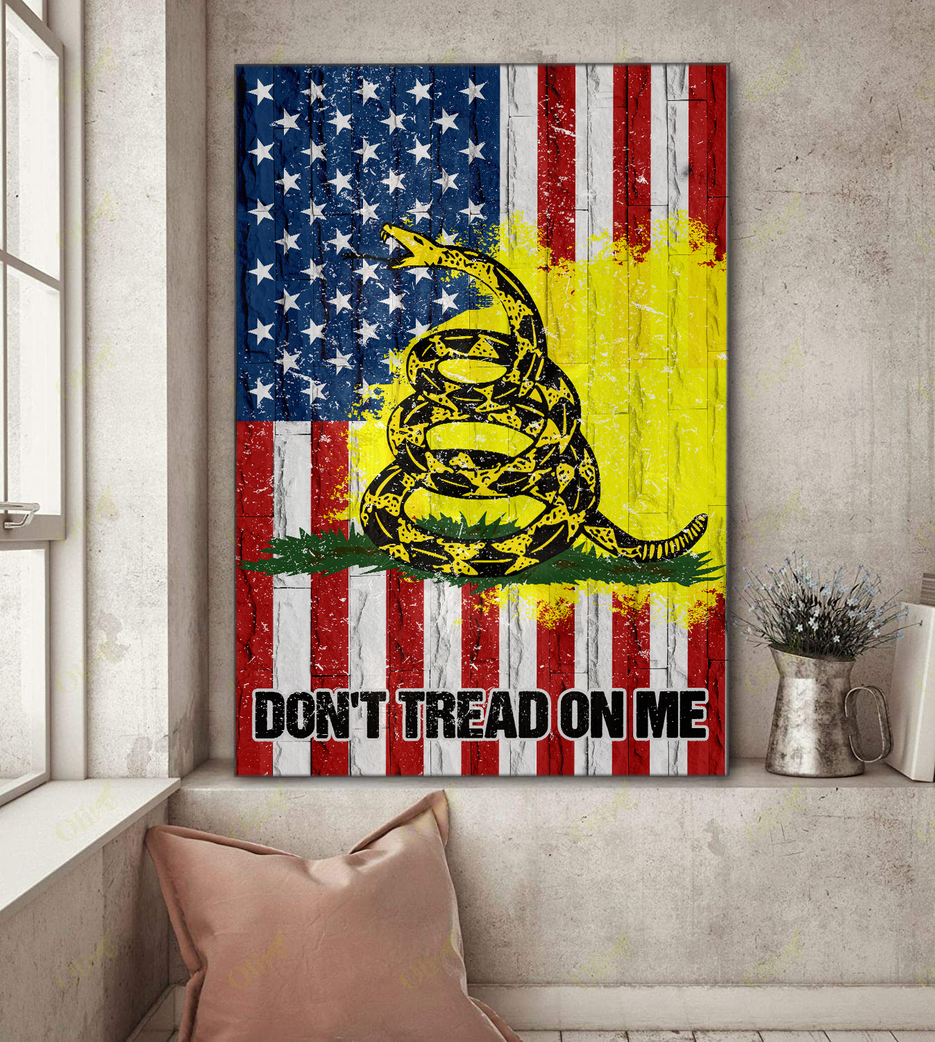 Don't Tread On Me USA Deluxe Portrait Canvas 1.5in Frame