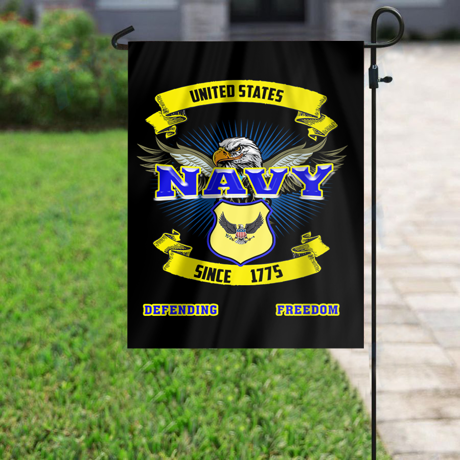 Navy Defending Freedom Garden Flag