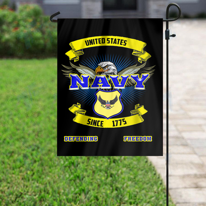Navy Defending Freedom Garden Flag