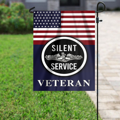 Silent Service Silver Garden Flag