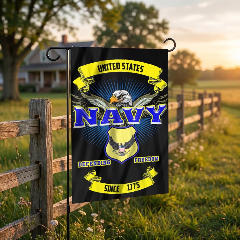 Navy Garden Flag