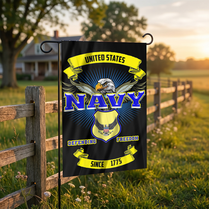 Navy Garden Flag