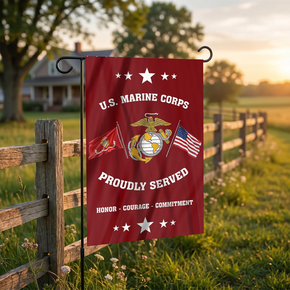 U.S. Marine Corps - Proudly Served Garden Flag