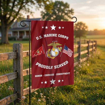 U.S. Marine Corps - Proudly Served Garden Flag